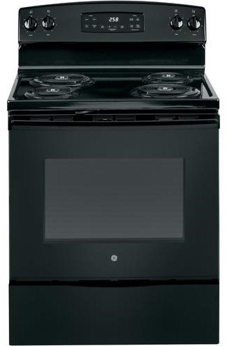 Electric range with coil sales burners and double oven